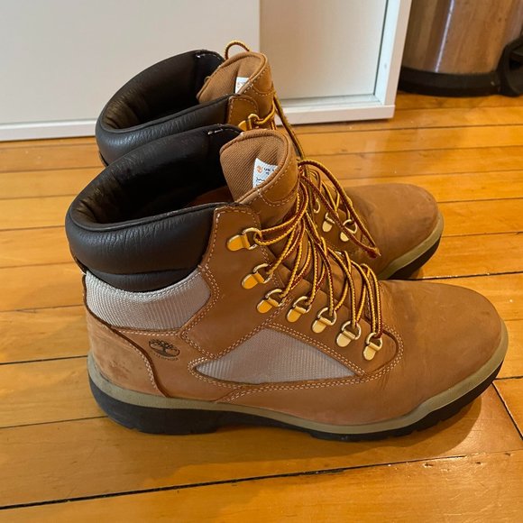 Timberland 6" Field Boots - Men's Size 10.0 Color: Wheat Nubuck - Picture 1 of 8
